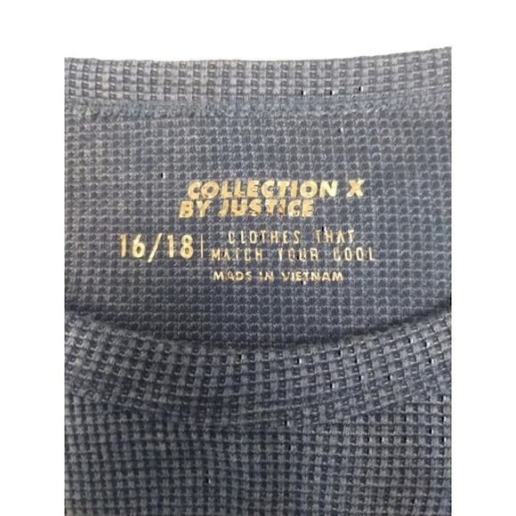 Justice Girls Long Sleeve Shirt color Dark Blue size 16/18 - Picture 5 of 6